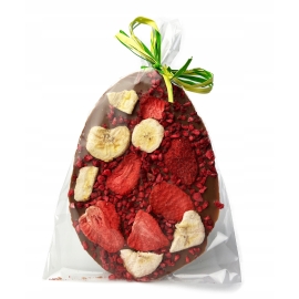 Pisanka czekolada mleczna z truskawkami, bananem i malinami 100g